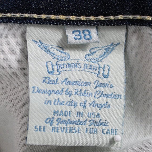 Robin’s Jean Torrent Wing Studded Pockets Vintage Dark Wash Straight, SZ 38/34 - Picture 9 of 9